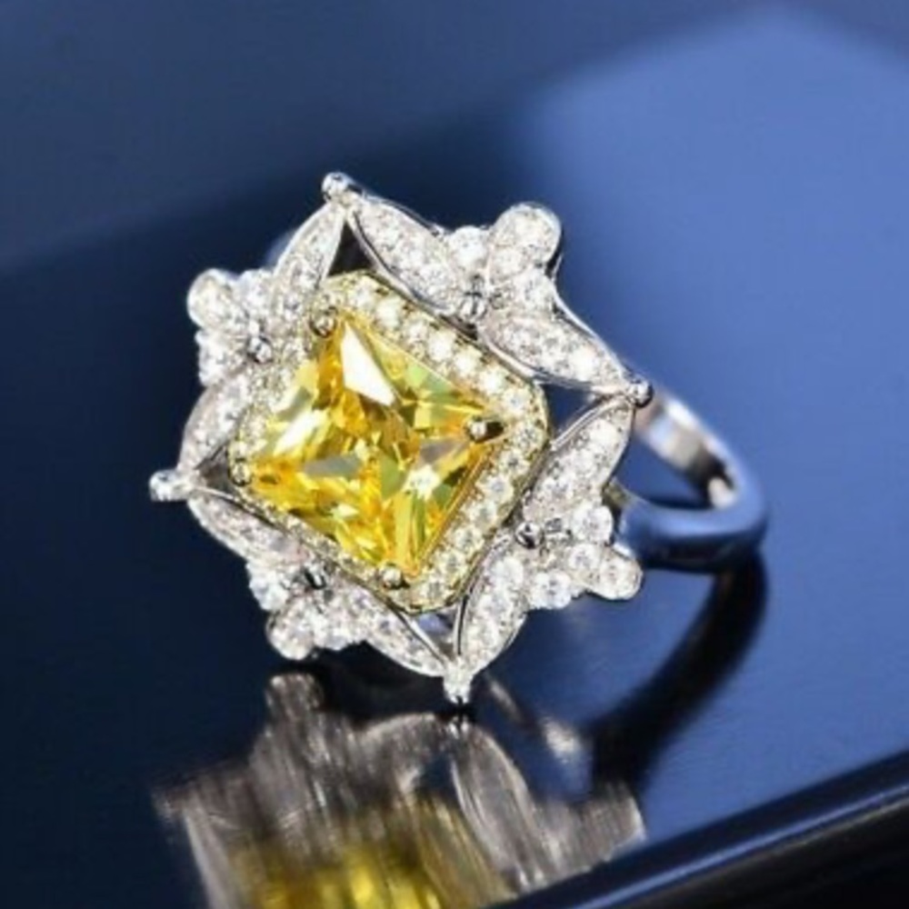 Gorgeous 925 ST Silver Citrine Birthstone Ring - Picture 3 of 10